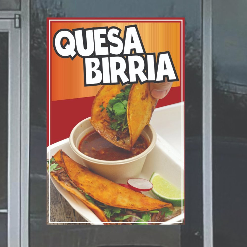 Quesabirria Decal Window Sticker Mexican Food Truck Concession Vinyl Restaurant